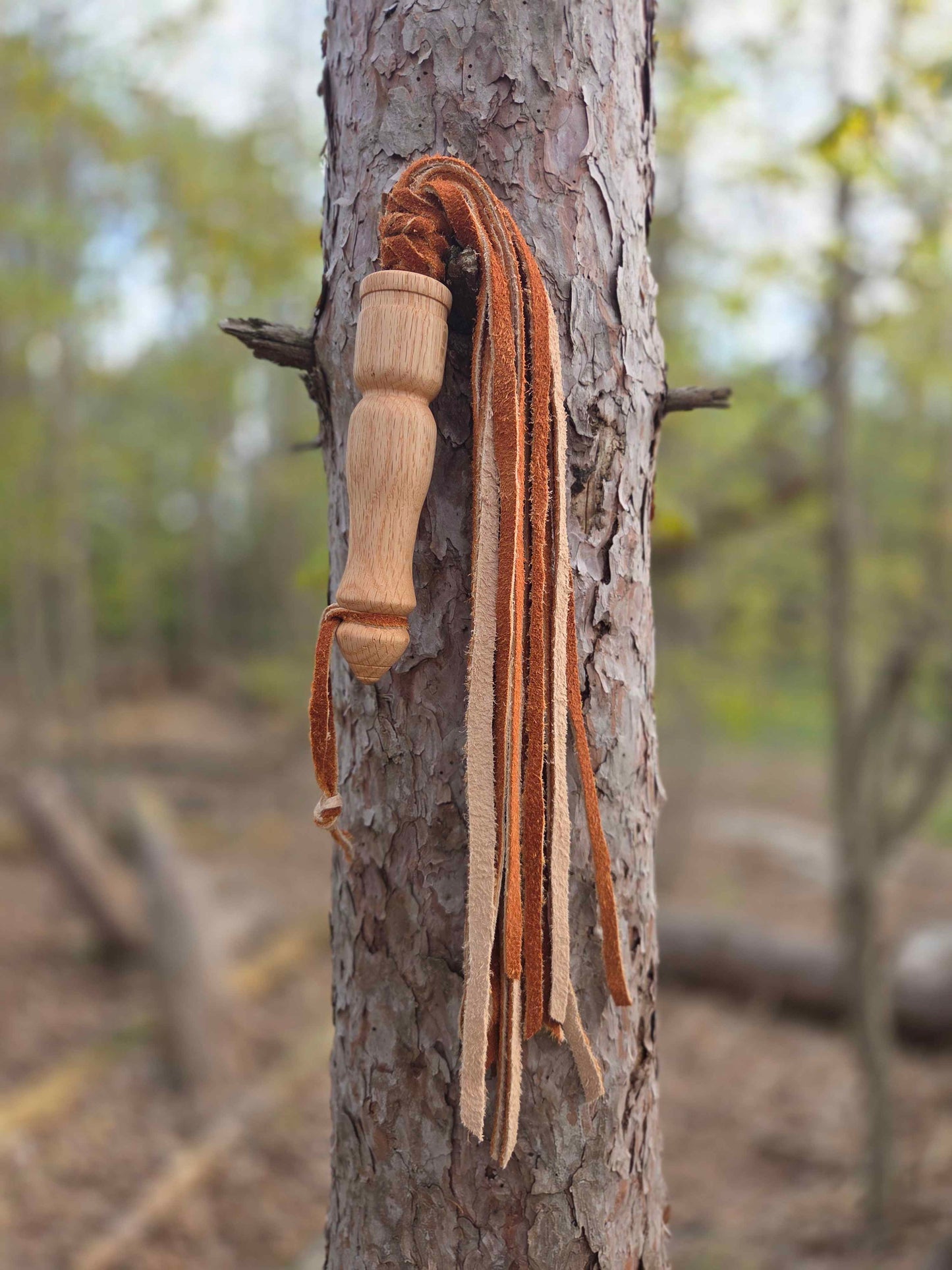 Bison Suede and Red Oak Flogger